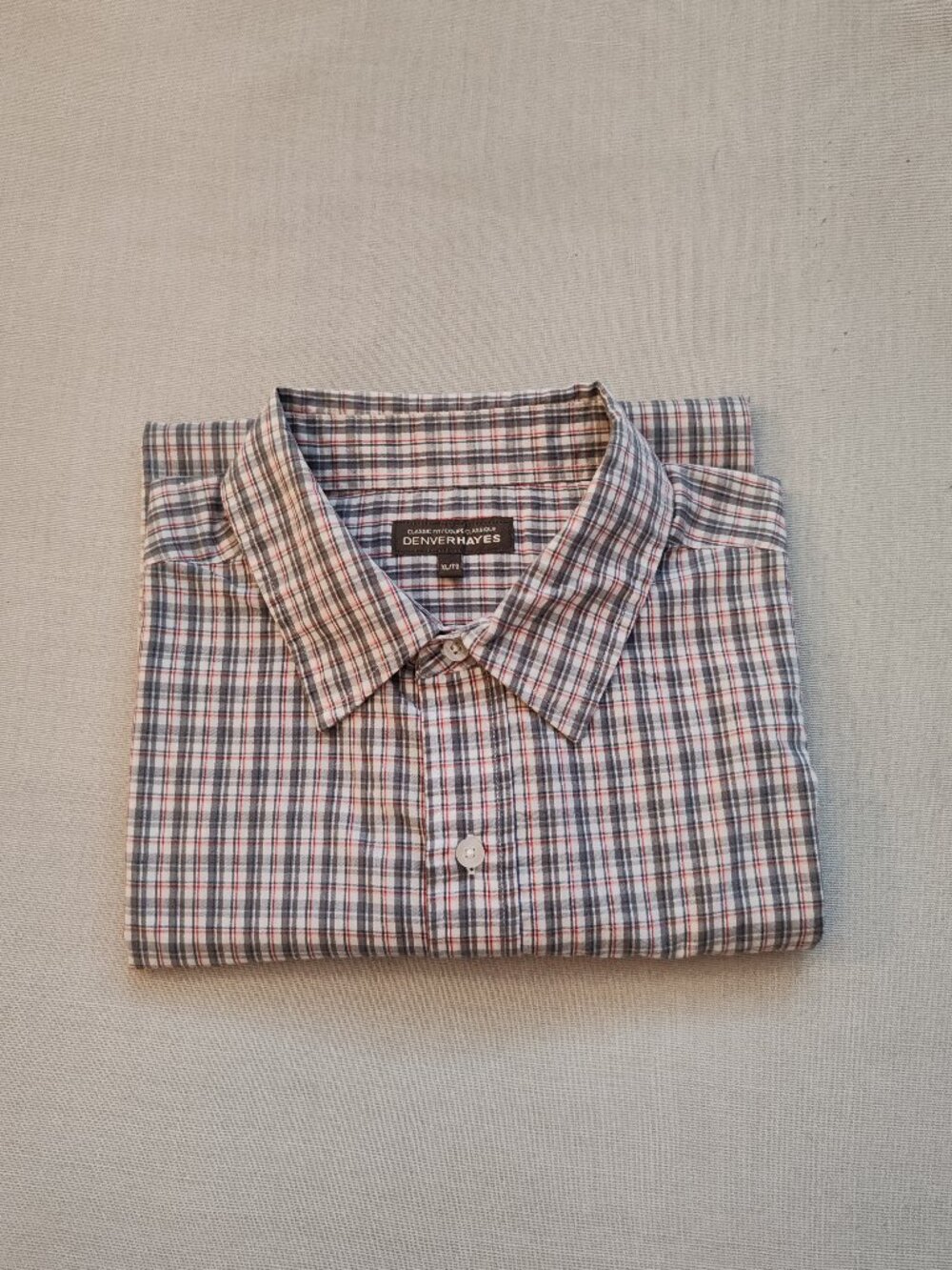 Denver Hayes Men’s XL Short Sleeve Plaid Button Down Shirt - Classic Fit.